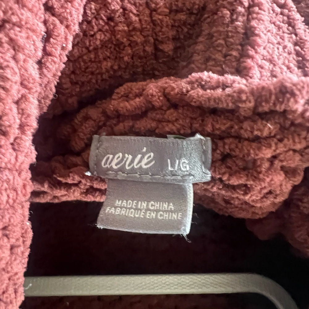Aerie Textured Knit Sweater - Rust